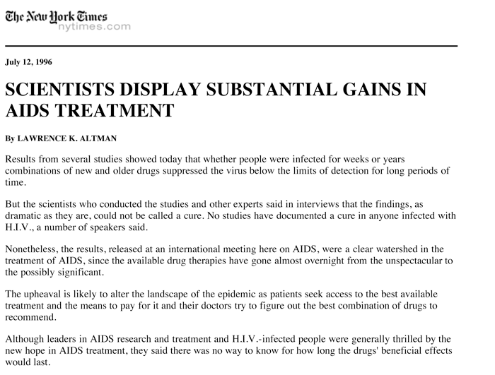 Scientists display substancial gains in AIDS treatment