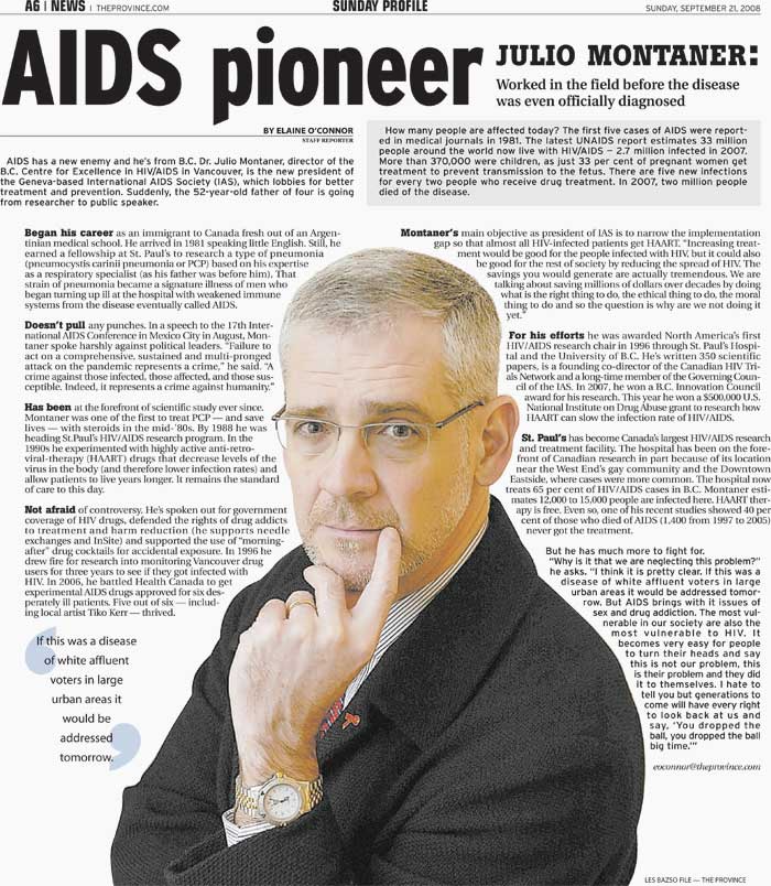 AIDS pioneer Julio Montaner